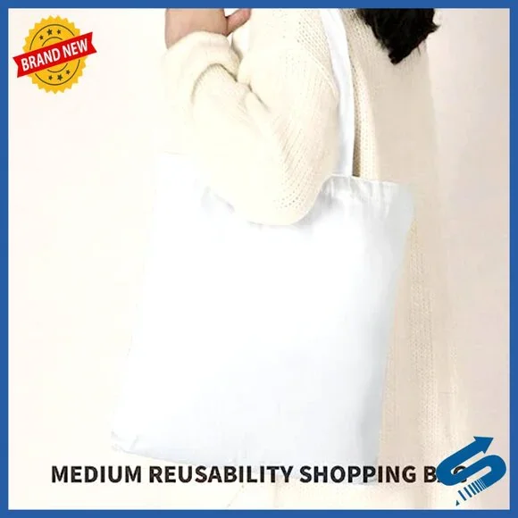 Blank Canvas Tote Bags Bulk Sublimation DIY Crafting Reusable Polyester Grocery - Picture 7 of 7